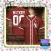 Personalized Mickey Mouse Wine Red Hip Hop Short Sleeves