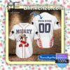 Personalized Mickey Playing Baseball White Hip Hop Short Sleeves
