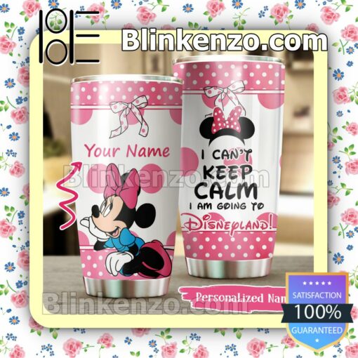 Personalized Minnie Mouse I Can't Keep Calm I Am Going To Disneyland Travel Mug