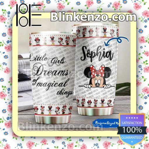 Personalized Minnie Mouse Little Girls Dreams Of Magical Things Travel Mug