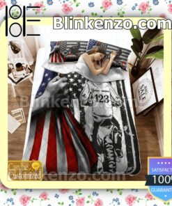 Personalized Motocross American Flag Bedding Comforter Set a