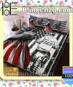 Personalized Motocross American Flag Bedding Comforter Set b