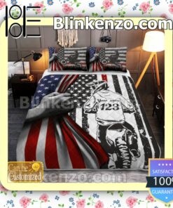 Personalized Motocross American Flag Bedding Comforter Set c