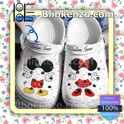 Personalized Name Mickey And Minnie Mouse Halloween Clogs
