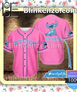 Personalized Name Stitch Pink Hip Hop Short Sleeves