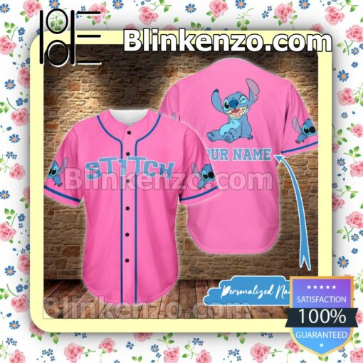 Personalized Name Stitch Pink Hip Hop Short Sleeves