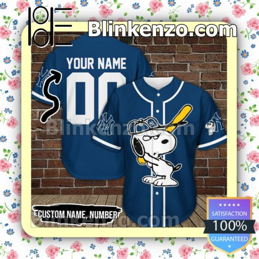 Personalized New York Yankees Snoopy Hip Hop Short Sleeves
