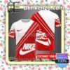 Personalized Nike Red And White Brand Crewneck Tee