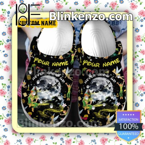 Personalized Peter Pan Never Grow Up Halloween Clogs