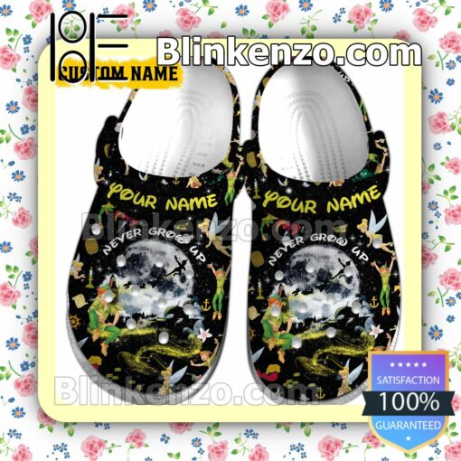 Personalized Peter Pan Never Grow Up Halloween Clogs a