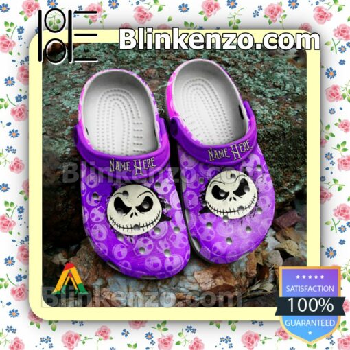 Personalized Purple Jack Skellington Halloween Clogs
