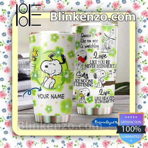 Personalized Snoopy Dance Like No One Is Watching Travel Mug