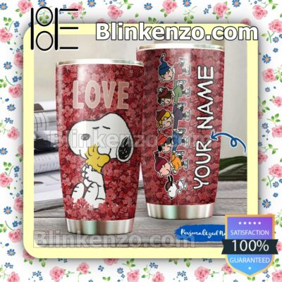Personalized Snoopy Love Travel Mug