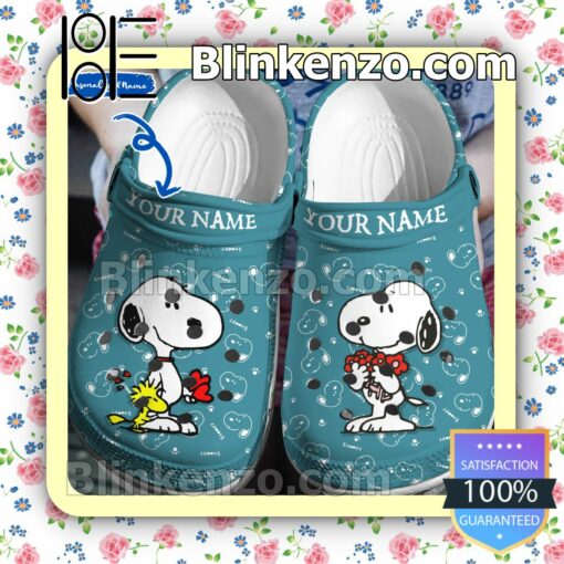 Personalized Snoopy Teal Halloween Clogs
