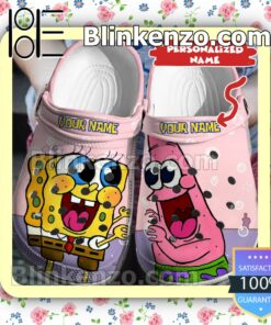 Personalized Spongebob And Patrick Pink Halloween Clogs