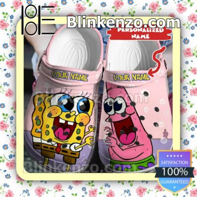 Personalized Spongebob And Patrick Pink Halloween Clogs