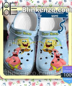 Personalized Spongebob And Patrick Rainbow Halloween Clogs