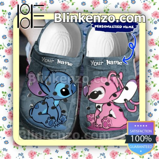 Personalized Stitch And Angel Comic Halloween Clogs