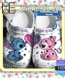 Personalized Stitch And Angel Heart Halloween Clogs