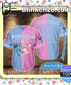 Personalized Stitch And Angel Love Hip Hop Short Sleeves