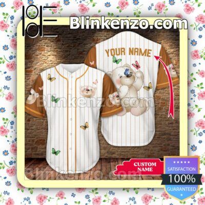 Personalized Teddy Bear Butterfly Hip Hop Short Sleeves