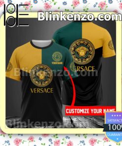 Personalized Versace Mix Color Green Yellow And Black Brand Crewneck Tee