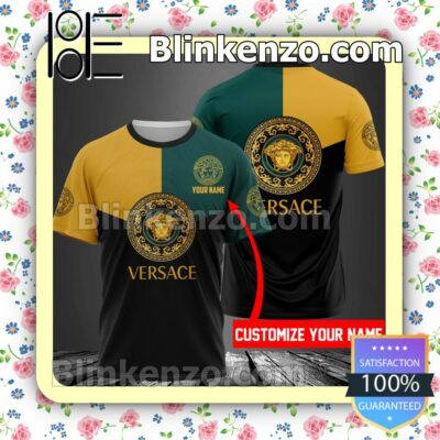Personalized Versace Mix Color Green Yellow And Black Brand Crewneck Tee