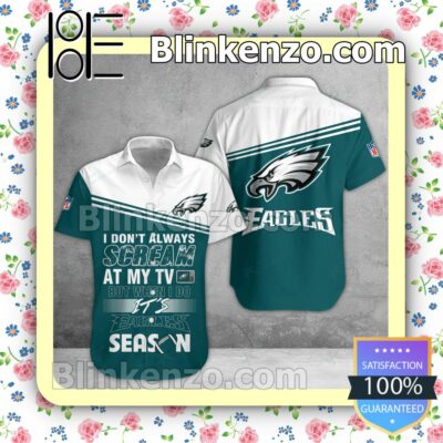 Present Philadelphia Eagles I Don't Always Scream At My TV But When I Do NFL Polo Shirt