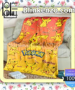 Pikachu Pokemon Pattern Quilted Blanket