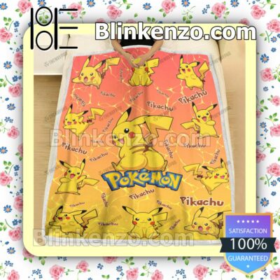 Pikachu Pokemon Pattern Quilted Blanket a