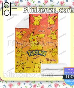 Pikachu Pokemon Pattern Quilted Blanket b