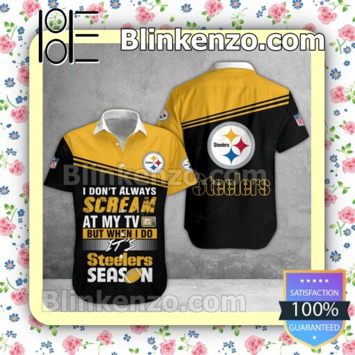 Vibrant Pittsburgh Steelers I Don't Always Scream At My TV But When I Do NFL Polo Shirt