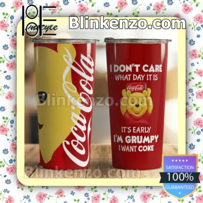 Pooh With Coca Cola I Don't What Day It Is It's Early I'm Grumpy I Want Coke Coffee Cup Mug