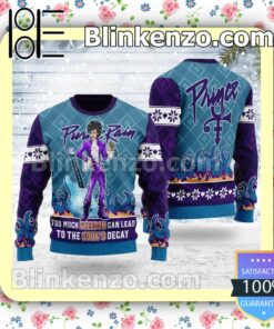 Prince Purple Rain Too Much Freedom Can Lead To The Soul's Decay Christmas Pullover Sweatshirts b