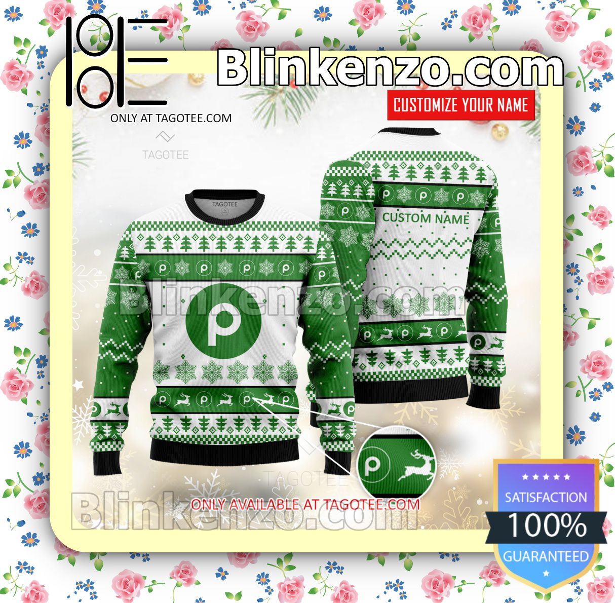 Publix Super Markets Brand Print Christmas Sweater