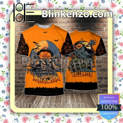 Pumpkin Happy Halloween Women Tank Top Pant Set b