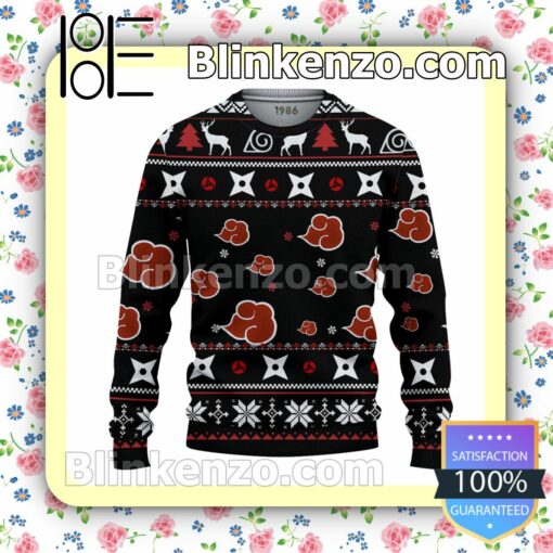 Red Cloud Naruto Anime Christmas Pullover Sweaters