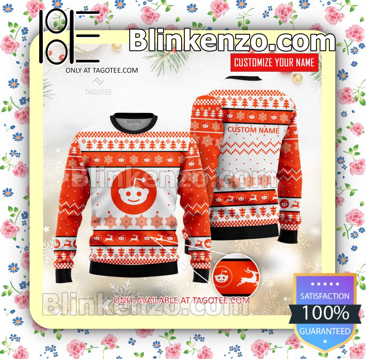 Reddit Brand Print Christmas Sweater