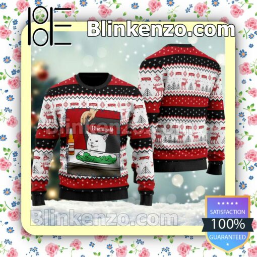 Rheingold Beer Cat Meme Christmas Pullover Sweaters