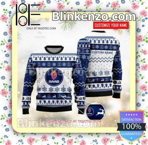 Saab Brand Print Christmas Sweater