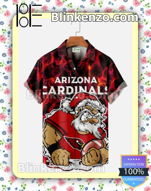 Santa Claus Arizona Cardinals Xmas Button Down Shirt