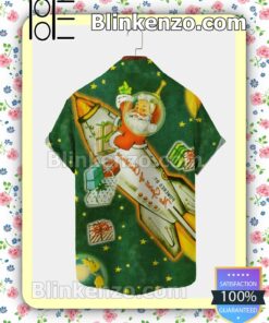 Santa Claus Flying Licence Power By The Spirit Of Christmas Xmas Button Down Shirt a
