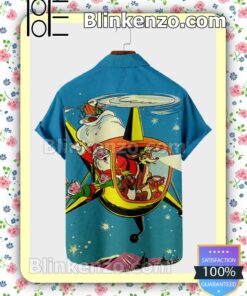 Santa Claus With Animal Flying Xmas Button Down Shirt a