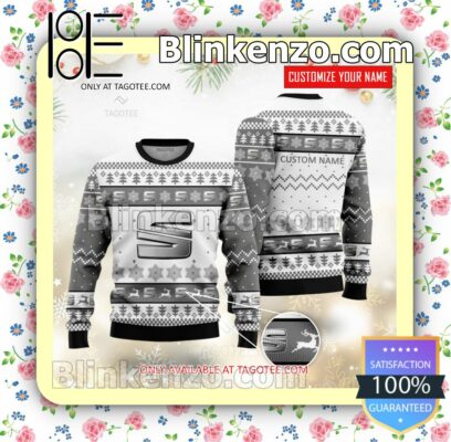 Seat Brand Print Christmas Sweater