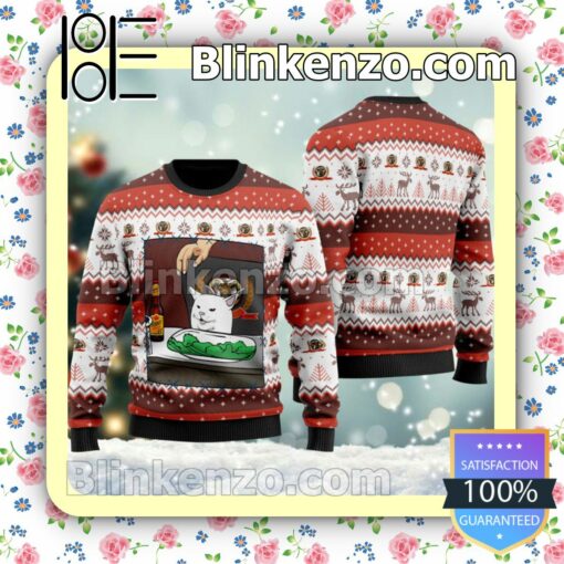 Shiner Bock Beer Cat Meme Christmas Pullover Sweaters