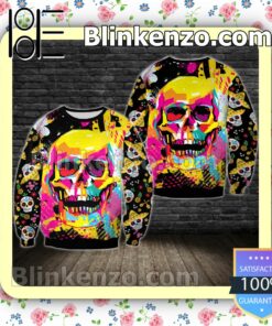 Skull Colorful Women Tank Top Pant Set b