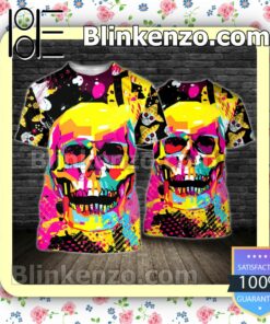 Skull Colorful Women Tank Top Pant Set c