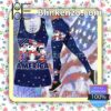 Snoopy America Freedom Is Not Free Thank You Veterans Women Tank Top Pant Set