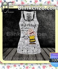 Snoopy And Charlie Brown True Friends Are Hard To Come By Women Tank Top Pant Set c