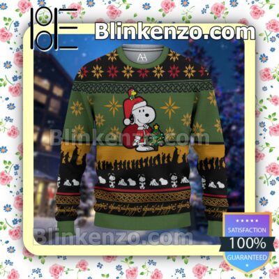 Snoopy As Santa Claus Christmas Pullover Sweaters